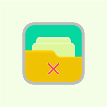Delete Folder icon. icon related to design elements. suitable for web site, app, user interfaces,element, printable etc. flat icon style. simple vector design editable