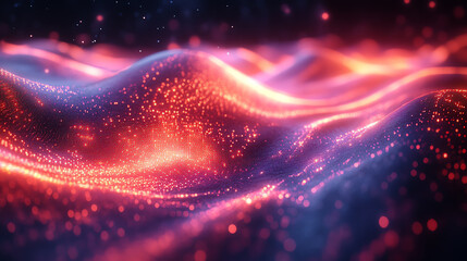 Poster - A captivating abstract representation of flowing energy with vibrant colors and luminous particles creating a mesmerizing effect.