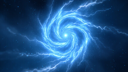 Aufkleber - A mesmerizing swirl of electric blue light in a cosmic background, representing the beauty of space and the mysteries of the universe.