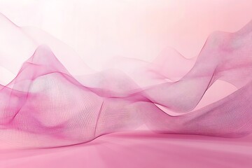 Poster - A field of spinning wireframe shapes over a pastel pink plane, shadows dancing in rhythmic waves 