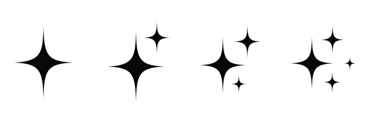 Wall Mural - sparkle star icon set. containing star burst symbol. vector illustration