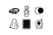 © Framezy - hand drawn cute doodle style isolated darkness night vision goggles darkness luminescence meter darkness eclipse simulator darkness shroud fabric darkness opacity mask darkness void sensor