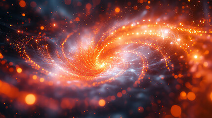 Aufkleber - A vibrant cosmic swirl of colors representing energy and movement in the universe, ideal for abstract or science-themed projects.