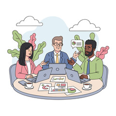 Poster - Diverse Business Team Collaborating on Project Strategy