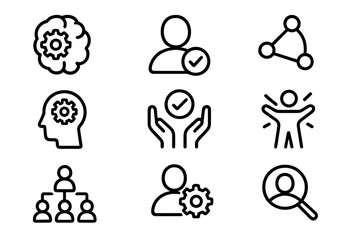 Poster - Minimalist icons for business and teamwork concepts