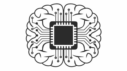 Leinwandbilder - Artificial Intelligence Brain with Microchip Representing AI Machine Learning and Neural Networks