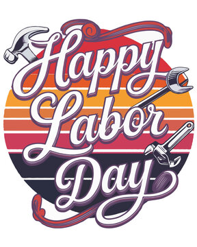 USA Labor Day Typography Tees – Creative T-Shirt Design for American Holiday