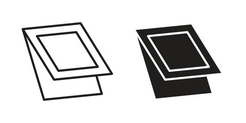 Fototapete - Roof window icon, outline vector sign, linear and solid style pictogram isolated on white.