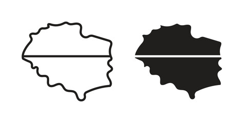 Poster - Poland icon, outline vector sign, linear and solid style pictogram isolated on white.