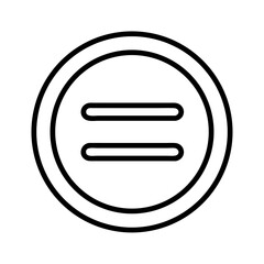 Poster - Equal sign icon vector illustration in circle shape for mathematics and comparison symbol design