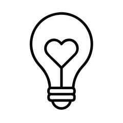 Poster - Heart lightbulb icon vector illustration creative idea love inspiration innovation symbol design