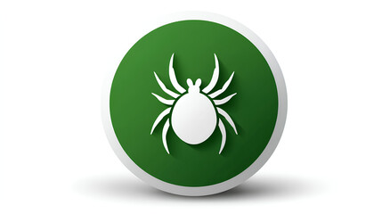 Poster - white tick on green round circle white background 