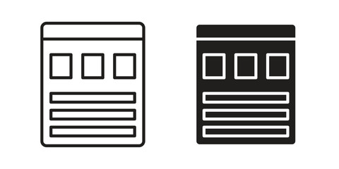 Fototapete - Mood board icon, outline vector sign, linear and solid style pictogram isolated on white.