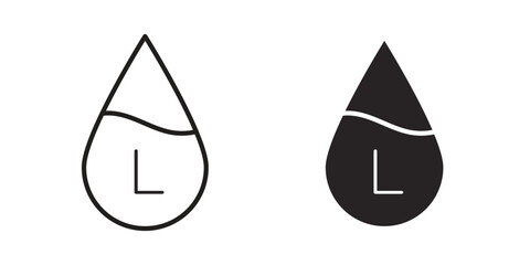 Fototapete - Liter icon, outline vector sign, linear and solid style pictogram isolated on white.