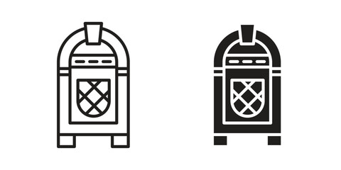 Fototapete - Jukebox icon, outline vector sign, linear and solid style pictogram isolated on white.