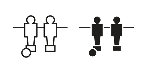 Fototapete - Foosball icon, outline vector sign, linear and solid style pictogram isolated on white.