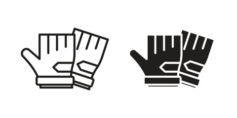 Fototapete - Fitness Gloves icon, outline vector sign, linear and solid style pictogram isolated on white.