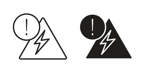 Fototapete - Electric Problem icon, outline vector sign, linear and solid style pictogram isolated on white.