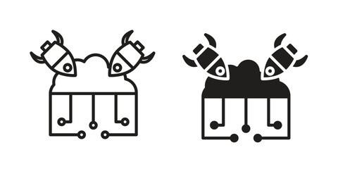 Fototapete - DOS icon, outline vector sign, linear and solid style pictogram isolated on white.