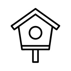 Aufkleber - Birdhouse vector icon outline drawing, bird house illustration for graphic design and web design
