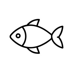 Poster - Isolated fish outline drawing vector illustration simple fish icon design for graphic resources