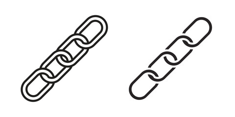 Fototapete - Chain icon, outline vector sign, linear and solid style pictogram isolated on white.
