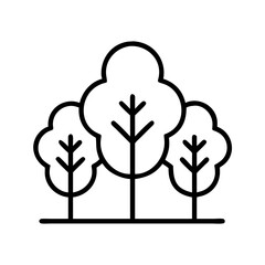 Poster - Outline trees icon vector illustration of forest trees nature trees drawing trees silhouette trees