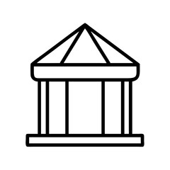 Poster - Outline gazebo structure vector design, park pavilion drawing, architectural garden building icon design