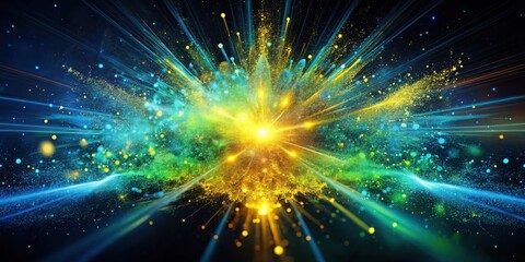Poster - Abstract Cosmic Burst  Vibrant Energy Exploding in a Symphony of Light and Color