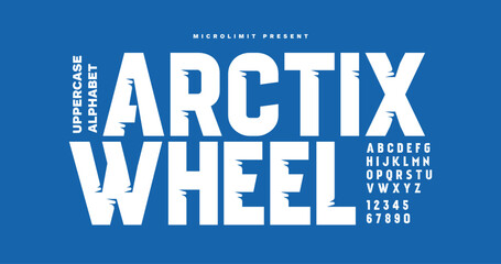Poster - Arctix Wheel: an ultra bold modern sport display font with strong urban character. Features A to Z alphabet, ideal for race-themed branding, jerseys, and action-packed poster designs.