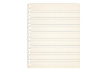 Poster - Spiral-bound notebook page with perforated margin, white paper surface against transparency, suitable for design mockups