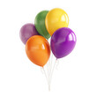 © PNG BOSS - A vibrant bunch of five colorful balloons isolated on transparent background