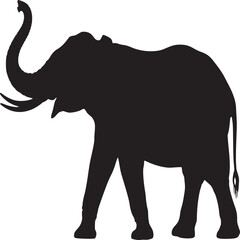 Poster - Black elephant silhouette vector design illustration african wildlife animal nature zoo safari trunk tusks 100