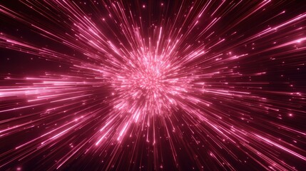 Fototapete - Vibrant Pink Light Burst with Streaks of Energy and Motion