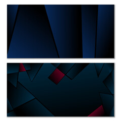 Poster - Abstract polygonal pattern. Set of two dark gradient polygonal backgrounds. Background design, cover, postcard, banner, wallpaper