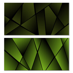 Poster - Abstract polygonal pattern. Set of two dark gradient polygonal backgrounds. Background design, cover, postcard, banner, wallpaper