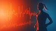 © Tanakrit - A silhouette of a woman runner with a heartbeat graph overlay, symbolizing fitness, health monitoring, and athletic performance.