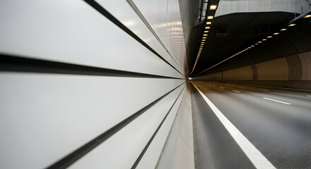 Poster - A Modern Tunnel Interior with Striking Lines and Perspective for Transportation