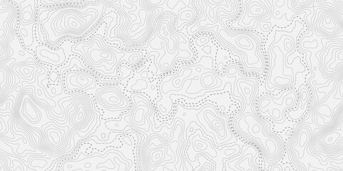 Aufkleber - Topographic map with contour lines and dotted paths on a white textured background.