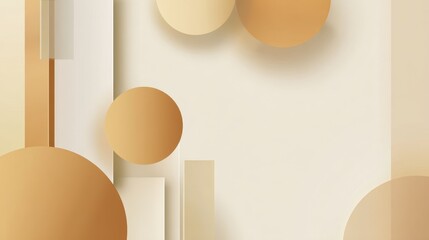 Poster - Abstract composition featuring soft geometric shapes in warm tones against a light background