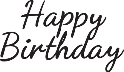 Fototapete - Vector art of happy birthday text isolated on white background