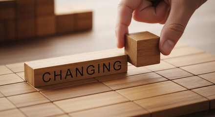 Poster - Wooden blocks forming word 