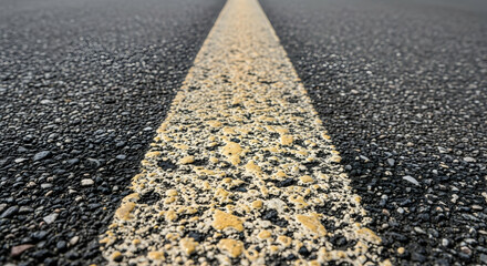 Poster - Abstract Asphalt With A Dividing Yellow Line For Transportation Concepts