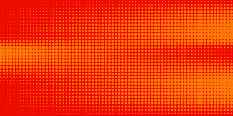 Poster - Dots halftone orange color pattern gradient texture with technology digital background. Dots pop art comics with summer background.