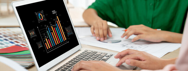 Poster - Business data dashboard provide business intelligence analytic for marketing strategy planning brisk with big data set to analyze customer demands and foreseeing business future