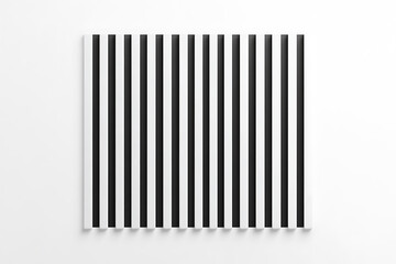 Leinwandbilder - Striking black and white striped panel against a stark white background, creating a minimalist and modern aesthetic with bold contrast.