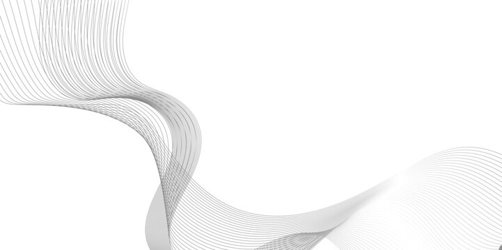 abstract technology  wave line background,  modern background with grey wavy lines and particles, illustration of overlapping curved gray lines forming a flowing wave pattern on a white background.