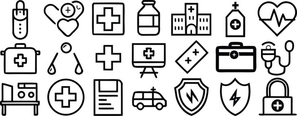 Poster - Kitchen tools silhouette icon set for web and design use