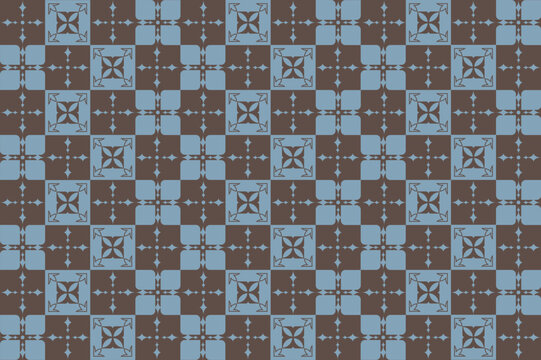 Abstract Geometric Pattern Artwork. Retro colors. Vintage retro ceramic ornamental tile pattern