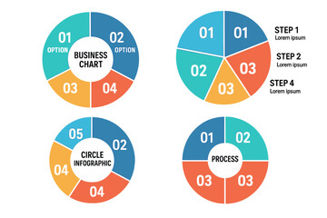 Poster - Vector business pie chart templates are available for creating graphs, charts, and diagrams to illustrate business concepts